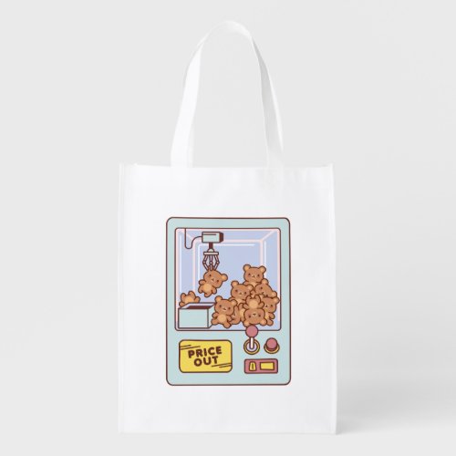 TEDDY BEAR CLAW MACHINE GROCERY BAG