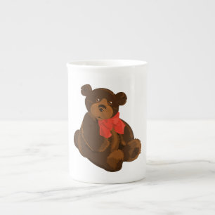 Teddy bear clipart bone china mug
