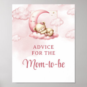 Teddy bear cloud nine Advice for the mom-to-be Poster