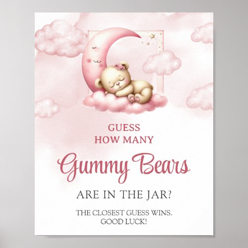 Teddy bear cloud nine Guess How Many Gummy Bears Poster