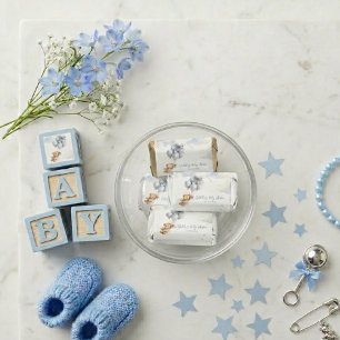 Teddy Bear Clouds Blue Bow Blue Balloons Baby Boy Hershey's Miniatures