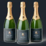 Teddy Bear Club Baby Shower Sparkling Wine Label<br><div class="desc">Celebrate the joyous occasion with a personalized touch on a bottle of sparkling wine. This custom label features our beloved teddy bear, looking dapper in his polo attire, set against a classic navy blue background. The "Baby Shower" heading is beautifully rendered in flowing script calligraphy, while any additional text is...</div>
