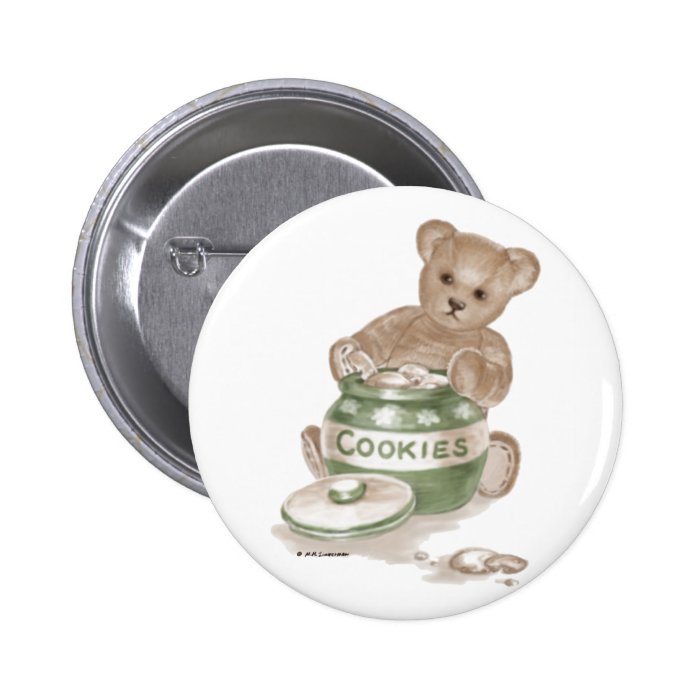 Teddy Bear Cookie Jar Pinback Button
