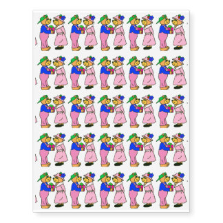 Teddy Bear Couple Temporary Tattoo Sheets