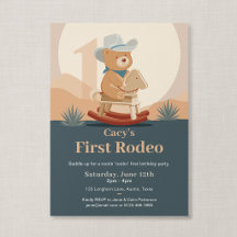 Teddy Bear Cowboy First Rodeo Birthday