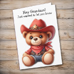Teddy Bear Cowboy Grandson Valentine Card