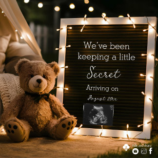 Teddy Bear Cozy Night Pregnancy Announcement