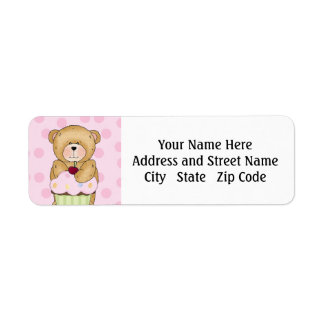 Teddy Bear Cupcake Party Label