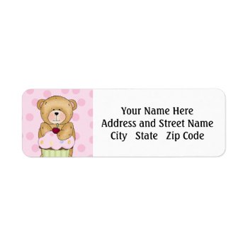 Teddy Bear Cupcake Party  Label by bonfireanimals at Zazzle