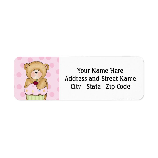 Teddy Bear Cupcake Party  Label (Front)