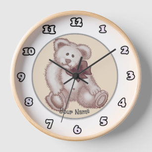 Teddy Bear custom name clock