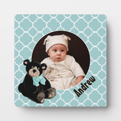 Teddy Bear Custom Photo Plaque with Stand