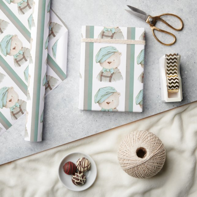 Teddy Bear Cute Adorable Whimsy Sweet Baby Animals Wrapping Paper (Crafts)