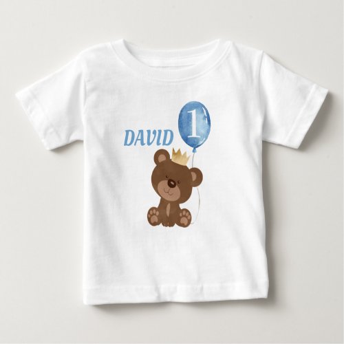 Teddy Bear Cute Baby Boy Birthday Baby T_Shirt