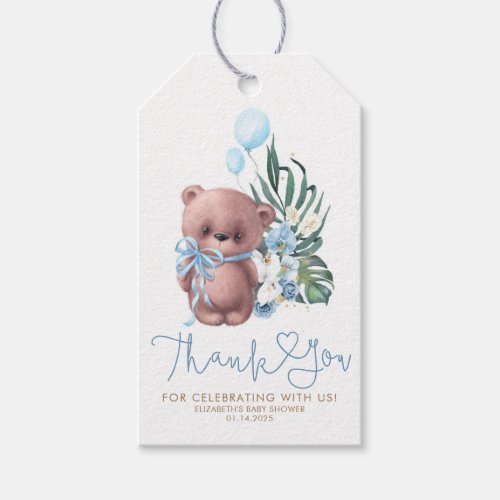 Teddy Bear Cute Boho Baby Shower Thank You Gift Tags