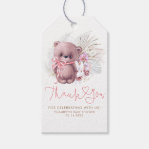 Teddy Bear Cute Boho Baby Shower Thank You Gift Tags