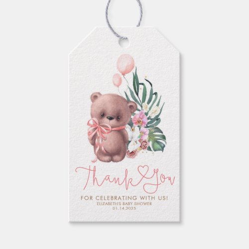 Teddy Bear Cute Boho Baby Shower Thank You Gift Tags
