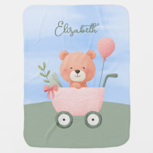Teddy Bear Cute Personalized Baby Blanket
