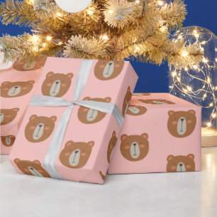 Teddy Bear Cute Pink Wrapping Paper