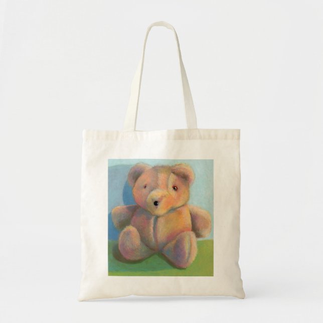 Teddy bear cute plush toy original art drawing tote bag (Front)