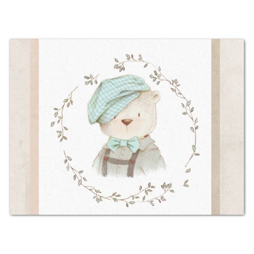 Teddy Bear Cute Whimsy Adorable Simple Hand Drawn Tissue Paper