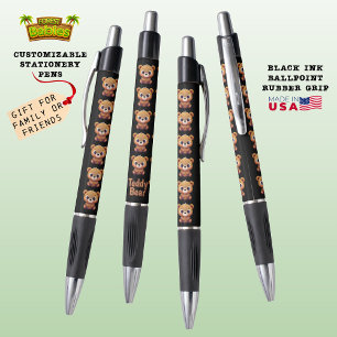 Teddy Bear, Cute Wildlife Woodland Animal Black 🐻 Pen