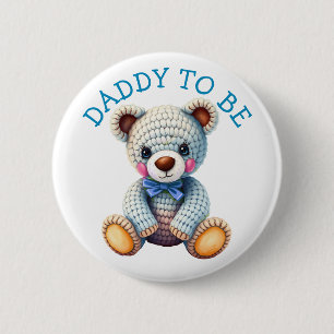 Teddy Bear Daddy to Be Baby Shower Button