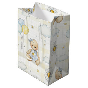 Teddy Bear Daisy Garden Pattern (15) Medium Gift Bag