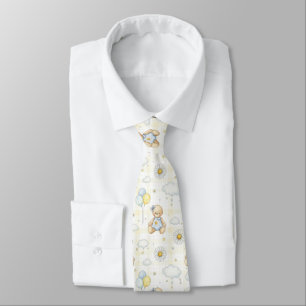 Teddy Bear Daisy Garden Pattern (15) Neck Tie