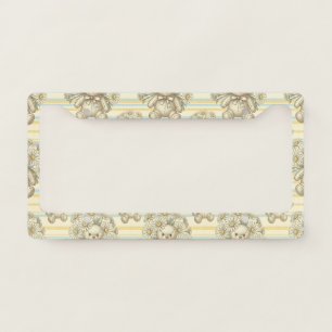 Teddy Bear Daisy Garden Pattern (1) License Plate Frame