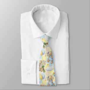 Teddy Bear Daisy Garden Pattern (2) Neck Tie
