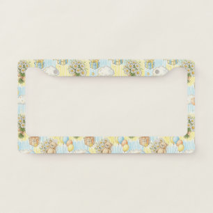 Teddy Bear Daisy Garden Pattern (3) License Plate Frame