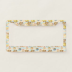Teddy Bear Daisy Garden Pattern (5) License Plate Frame