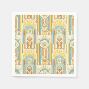 Teddy Bear Daisy Garden Pattern (6) Napkins