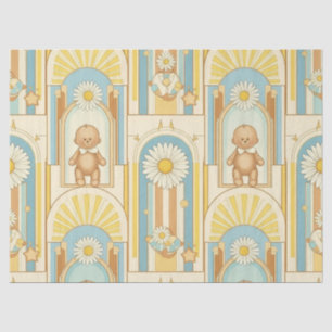 Teddy Bear Daisy Garden Pattern (6) Tissue Paper