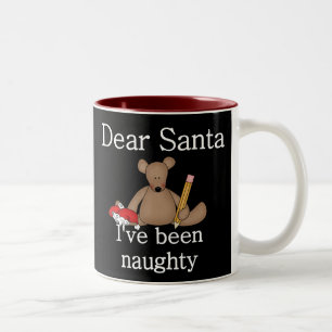 Teddy Bear Dear Santa Christmas Two-Tone Coffee Mug