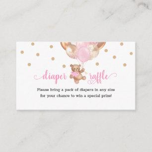Teddy Bear Diaper Raffle Baby Shower Enclosure Car Card
