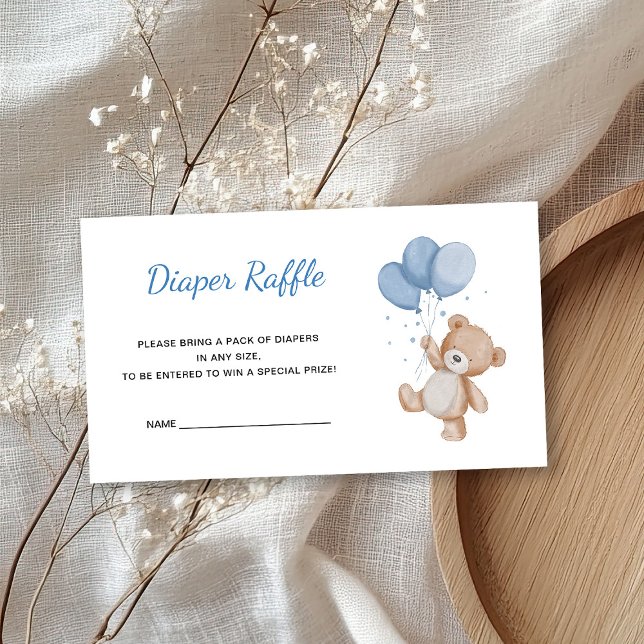 Teddy Bear Diaper Raffle Enclosure Card (Creator Uploaded)