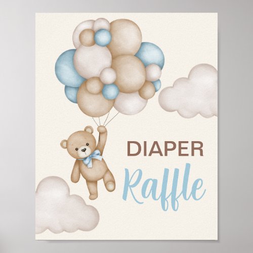 Teddy Bear Diaper Raffle Sign