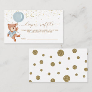 Teddy Bear Diaper Raffle Ticket Enclosure Card