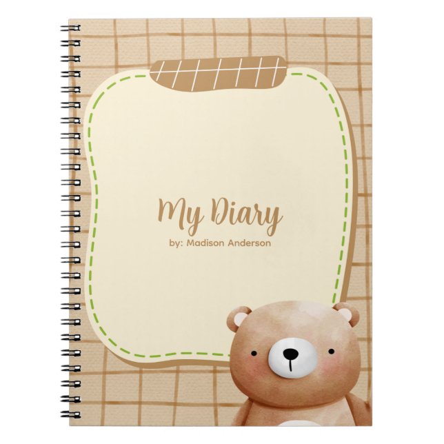 Teddy Bear Diary  Notebook (Front)