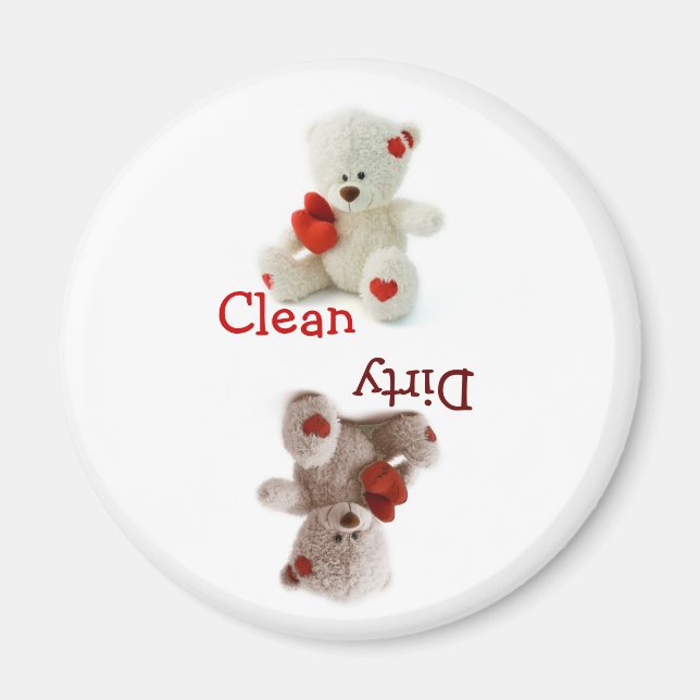 Teddy Bear Dirty Clean Magnet (Front)