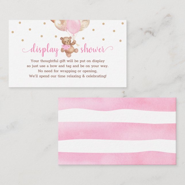 Teddy Bear Display Shower Insert for Invitation (Front/Back)