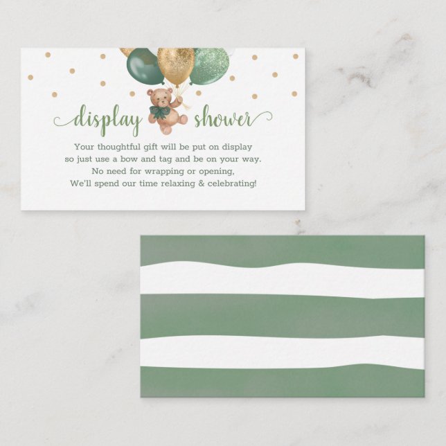 Teddy Bear Display Shower Insert for Invitation (Front/Back)