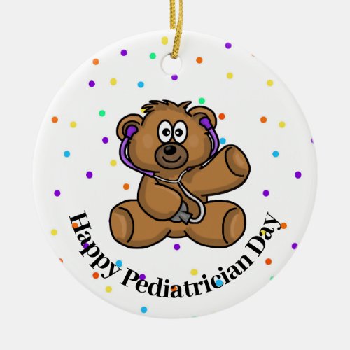 Teddy Bear Doctor Pediatrician Name Ornament      