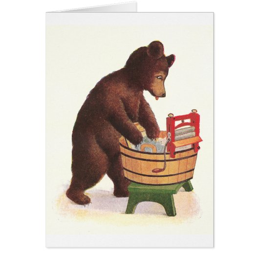 Teddy Bear Does the Laundry Cards (Front)