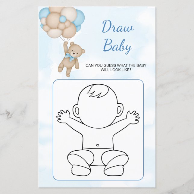 Teddy Bear Draw Baby game (Front)