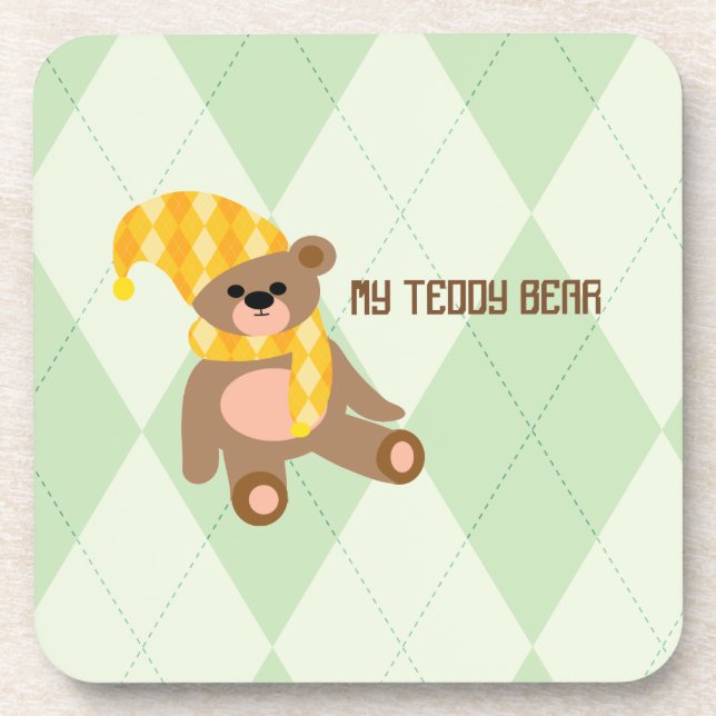 Teddy bear drink coaster (Front)