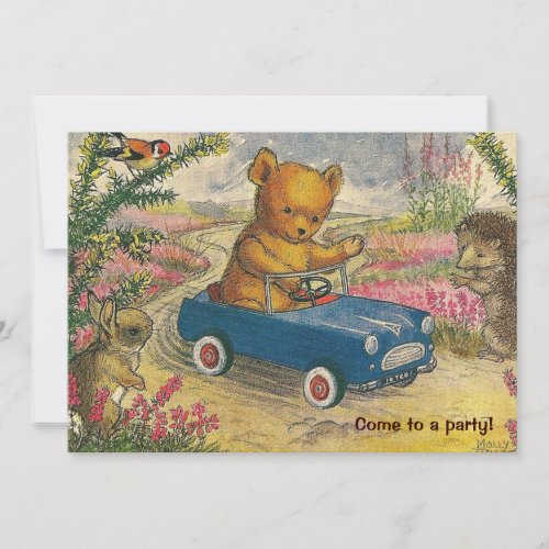 Teddy Bear Drive Birthday Party Invitation