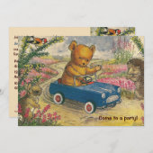 Teddy Bear Drive Birthday Party Invitation (Front/Back)